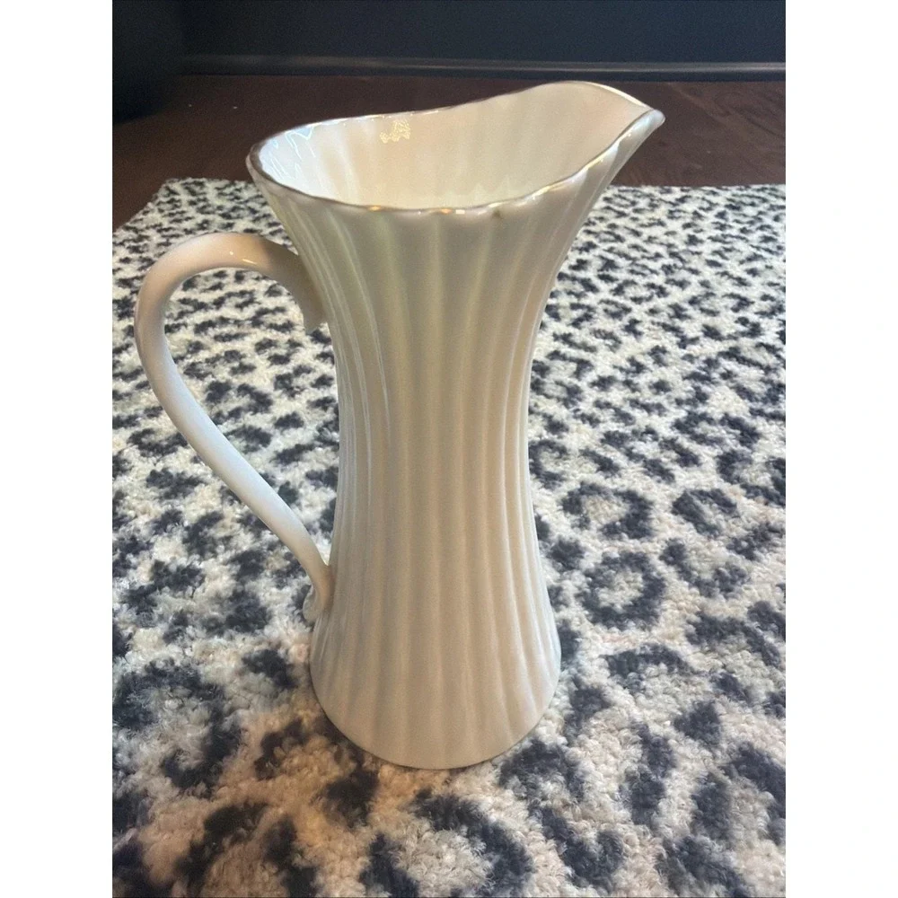 Vintage Lenox Bouquet Ivory China Creamer with 24K Gold Rim Or Bud Vase 5.5